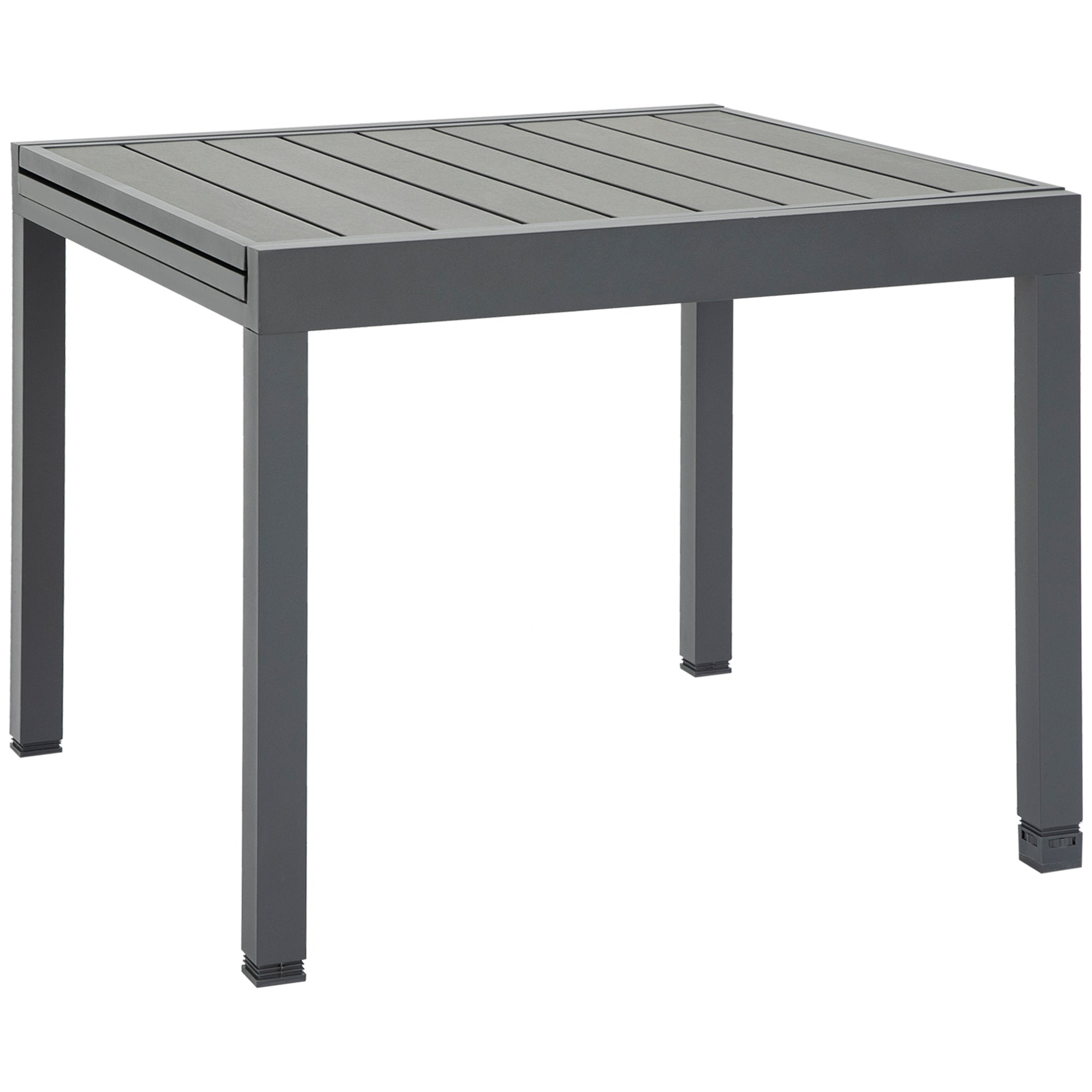 Outsunny Mesa de Jardín Extensible de Aluminio Mesa de Comedor para Exterior para 4-6 Personas Carga Max. 70 kg para Patio Terraza Balcón 90-180x90x73 cm Gris