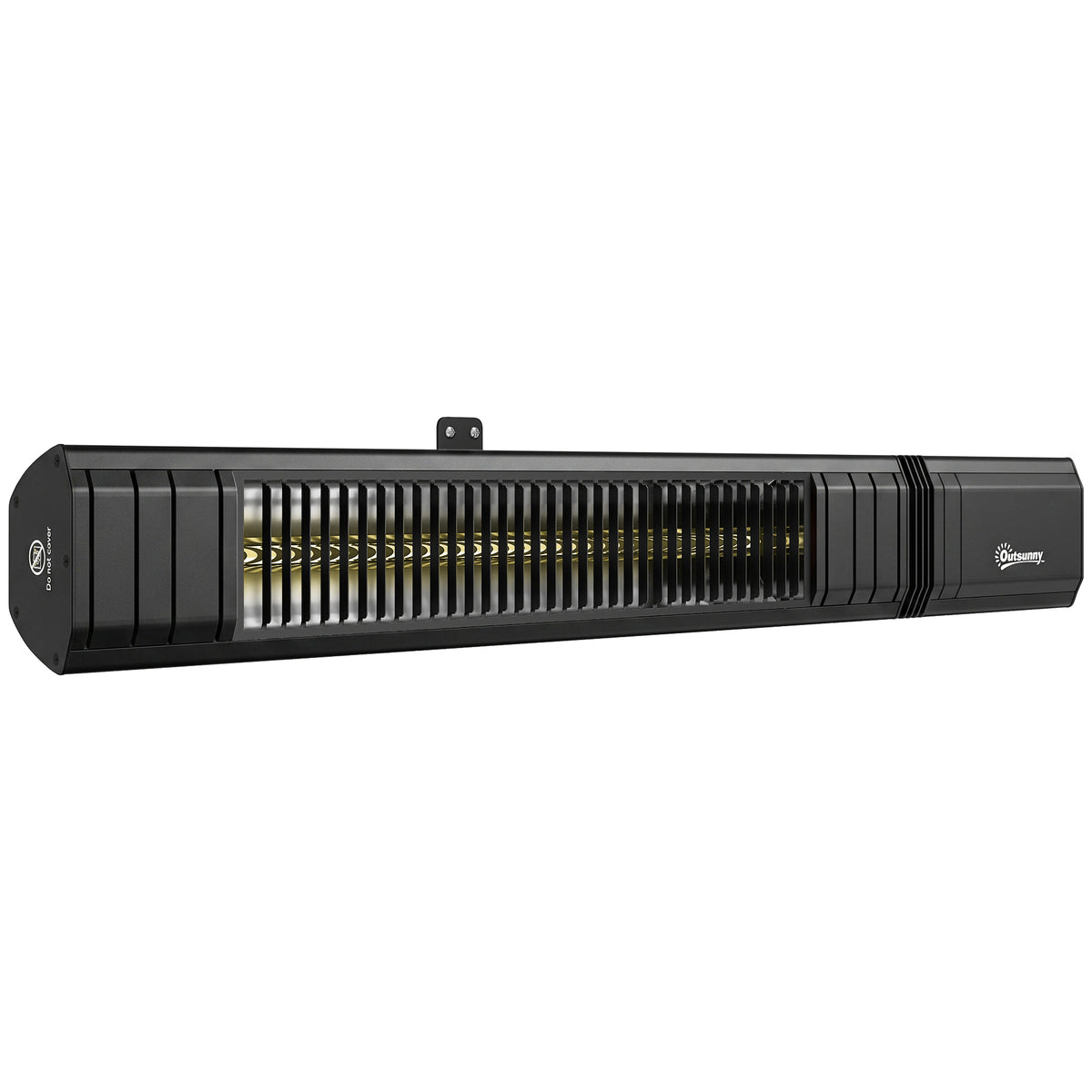 Outsunny Calefactor por Infrarrojos para Terraza 2000 W, Estufa Exterior Eléctrica Pared de Aluminio con IP65, Control por App/Táctil/Mando a Distancia, 9 Niveles de Calor, Temporizador 24 h y Funda
