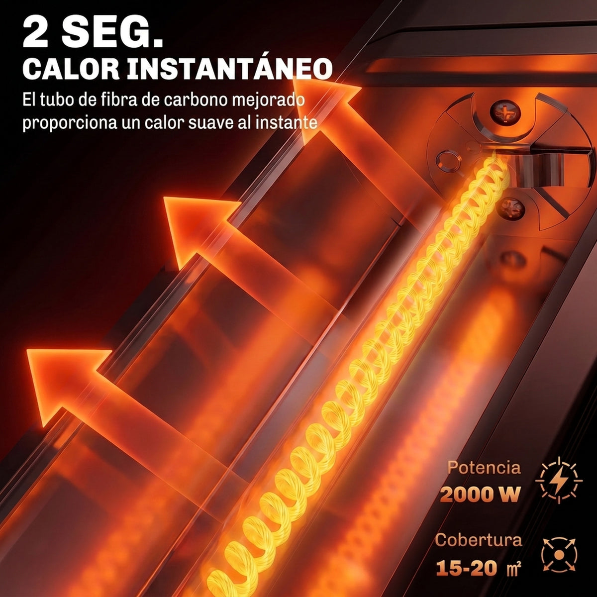 Outsunny Calefactor por Infrarrojos para Terraza 2000 W, Estufa Exterior Eléctrica Pared de Aluminio con IP65, Control por App/Táctil/Mando a Distancia, 9 Niveles de Calor, Temporizador 24 h y Funda