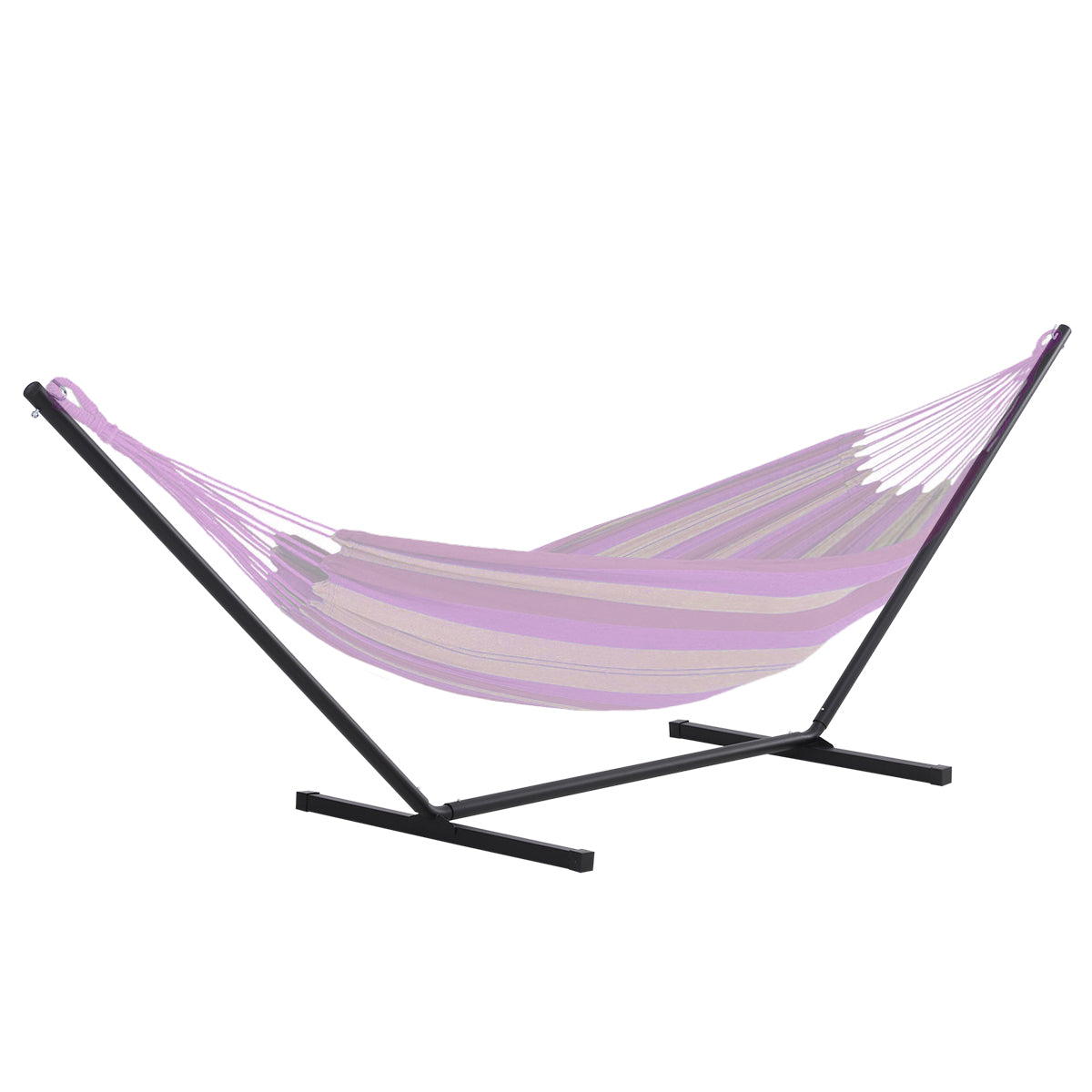 Outsunny Soporte para Hamaca de Metal Estructura para Hamaca Carga 120 kg para Jardín Terraza Patio 360x92x112 cm Negro