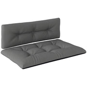 Outsunny Conjunto de 2 Cojines para Palets con Tela Resistente Impermeable Anti-UV Cojines Exterior para Jardín Terraza Interior Asiento 120x77 cm Respaldo 120x40 cm Gris Oscuro