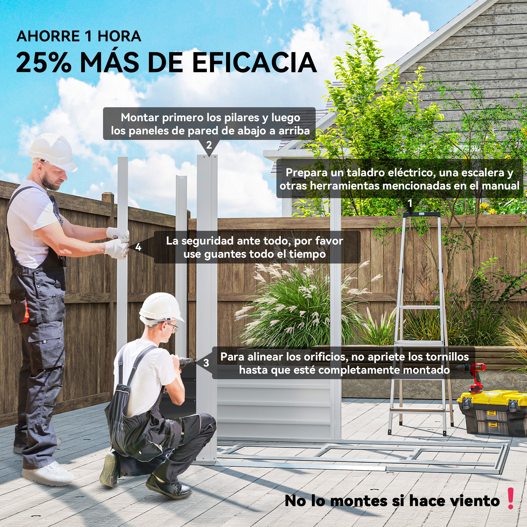 Outsunny Caseta de Jardín Exterior 2,36m² 213x120x194 cm Cobertizo de Jardín Exterior con Base Refuerzo (Suelo NO Incluido) Puertas Correderas Dobles Candado Ventanas Gris Oscuro