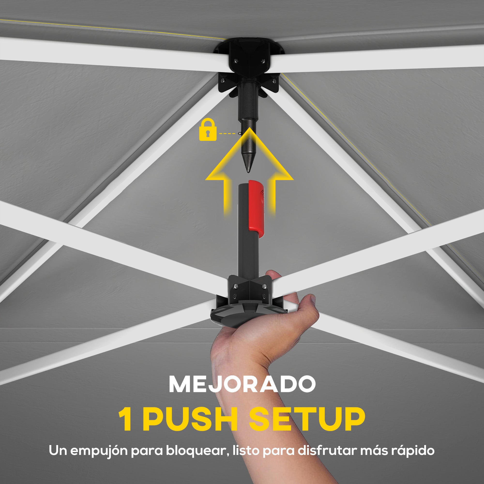 Outsunny Carpa Plegable 3x3 m, Pop-up, con 4 Laterales Extraíbles, Cenador de Jardín con UPF50+, Bloqueo Central, Altura Ajustable, Bolsa de Transporte, Sacos Arena, Gazebo para Exterior, Blanco