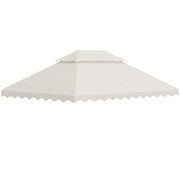 Outsunny Techo de Repuesto para Carpa 4x3 m Cubierta de Reemplazo con Techo de Doble Ventilación y 10 Orificios de Drenaje para Patio Jardín Aire Libre Crema