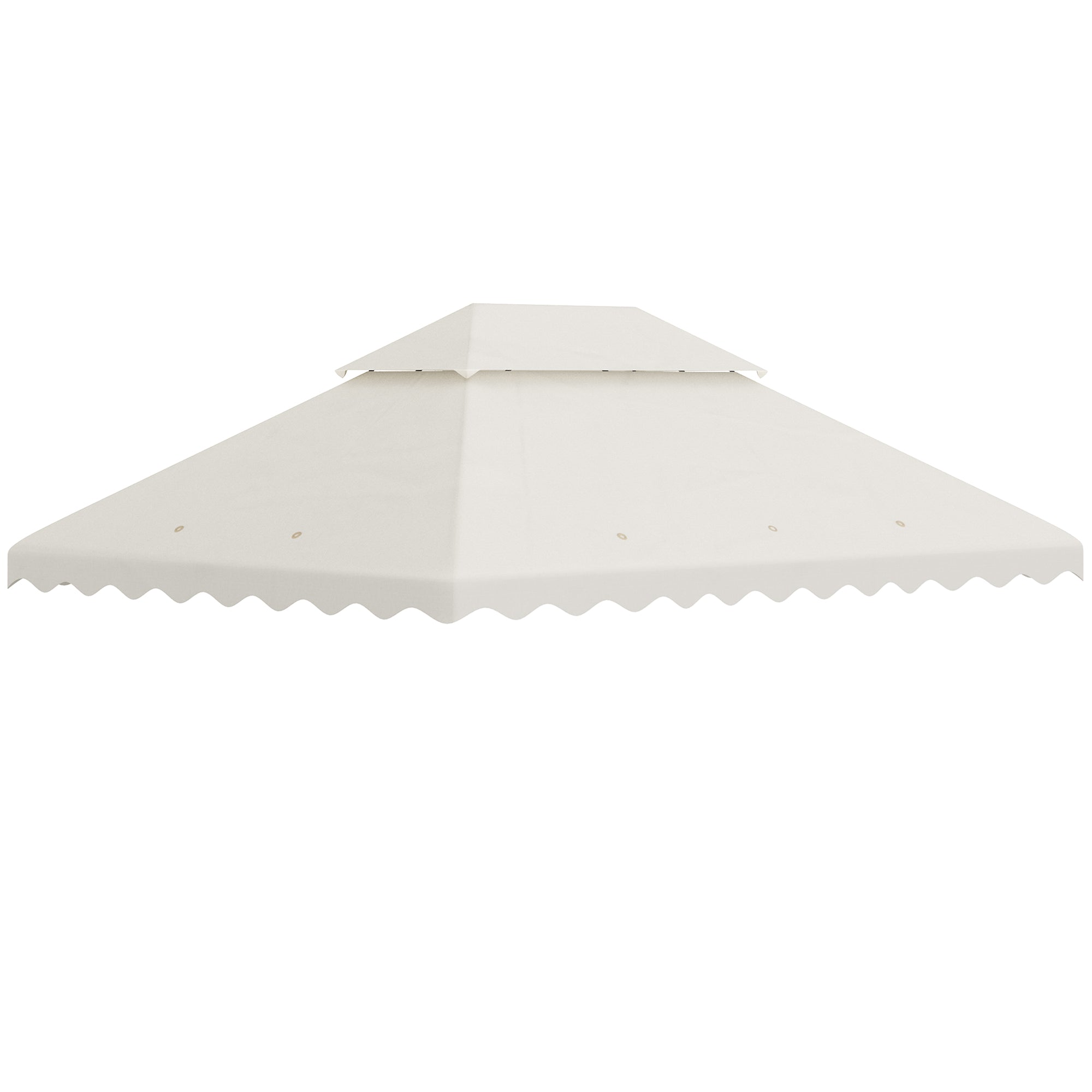 Outsunny Techo de Repuesto para Carpa 4x3 m Cubierta de Reemplazo con Techo de Doble Ventilación y 10 Orificios de Drenaje para Patio Jardín Aire Libre Crema