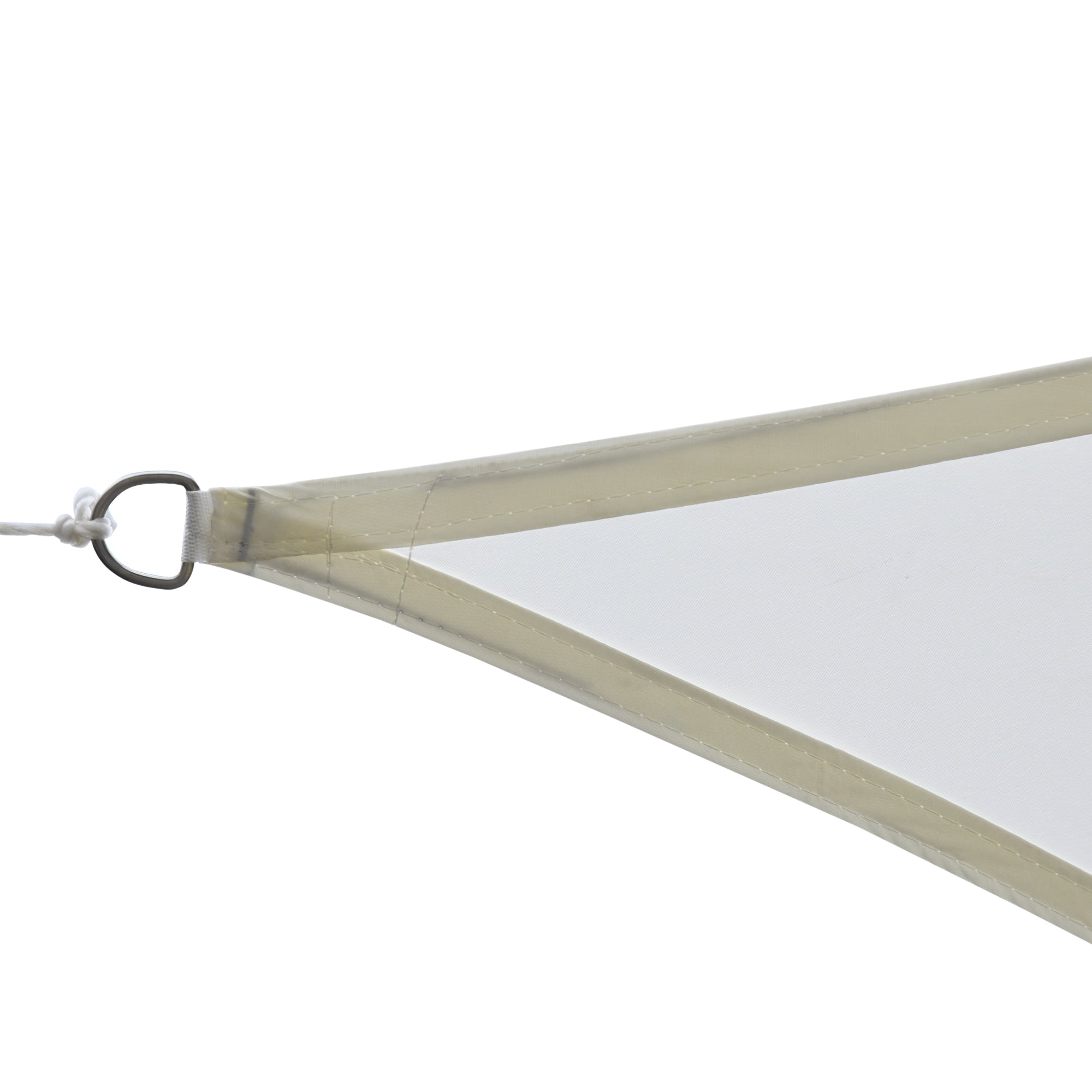 Outsunny Toldo de Vela 4x4x4 m Vela de Sombra Triangular Tela de Poliéster Anti-UV para Jardín Playa Camping Sombra Exterior Crema