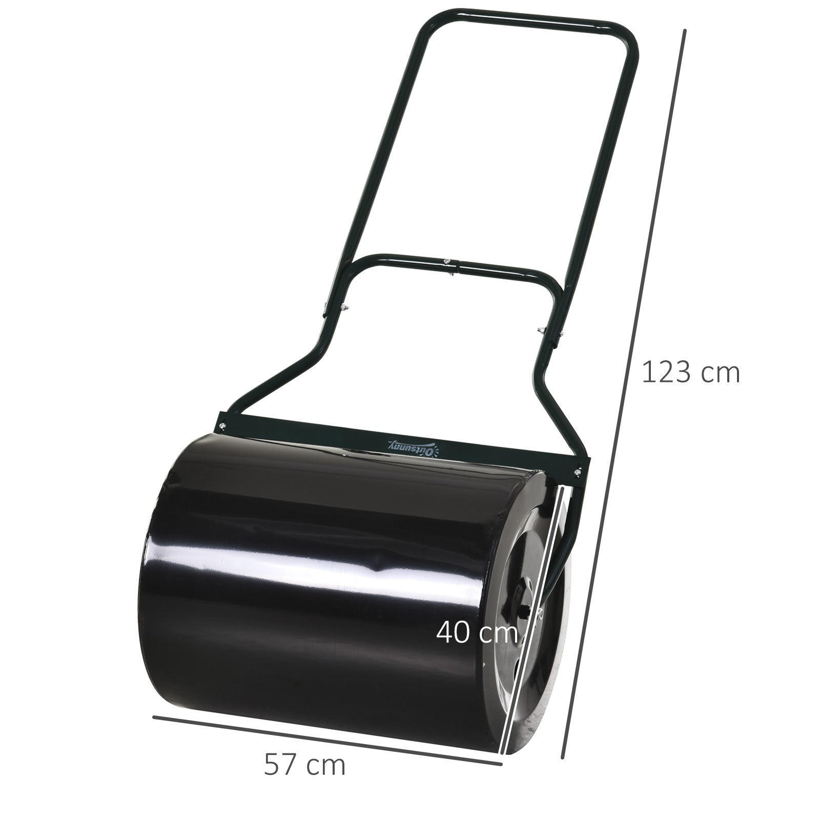 Outsunny Apisonadora de Césped para Jardín Rodillo para Césped con Capacidad de 60L Rellenable con Arena o Agua Diámetro de 50cm