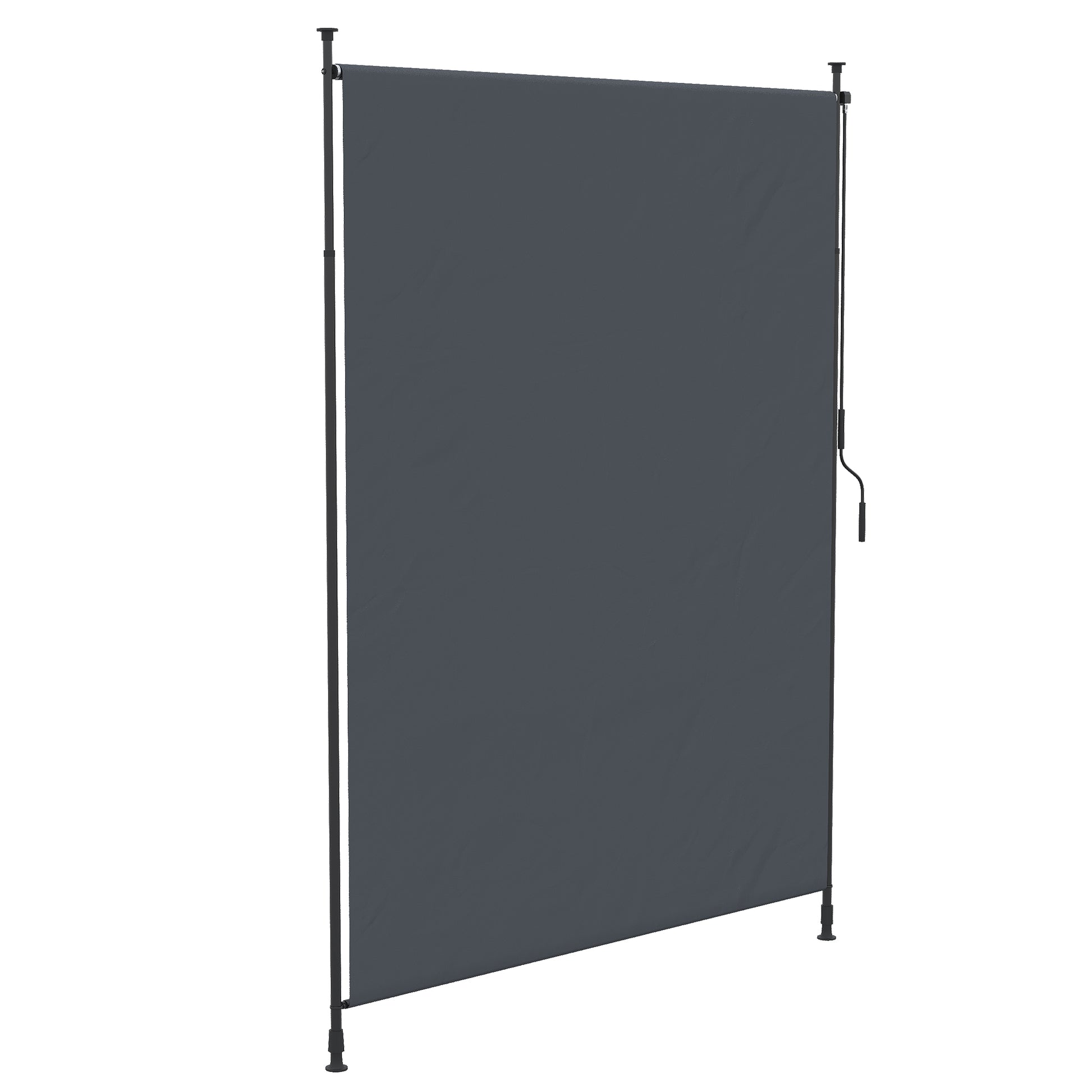 Outsunny Toldo Vertical Exterior 200x305 cm, Pantalla de Privacidad Enrollable, Toldo Lateral Ajustable con Manivela, Protección UV 40+ e Impermeable, Sin Taladro, para Balcón, Jardín, Gris