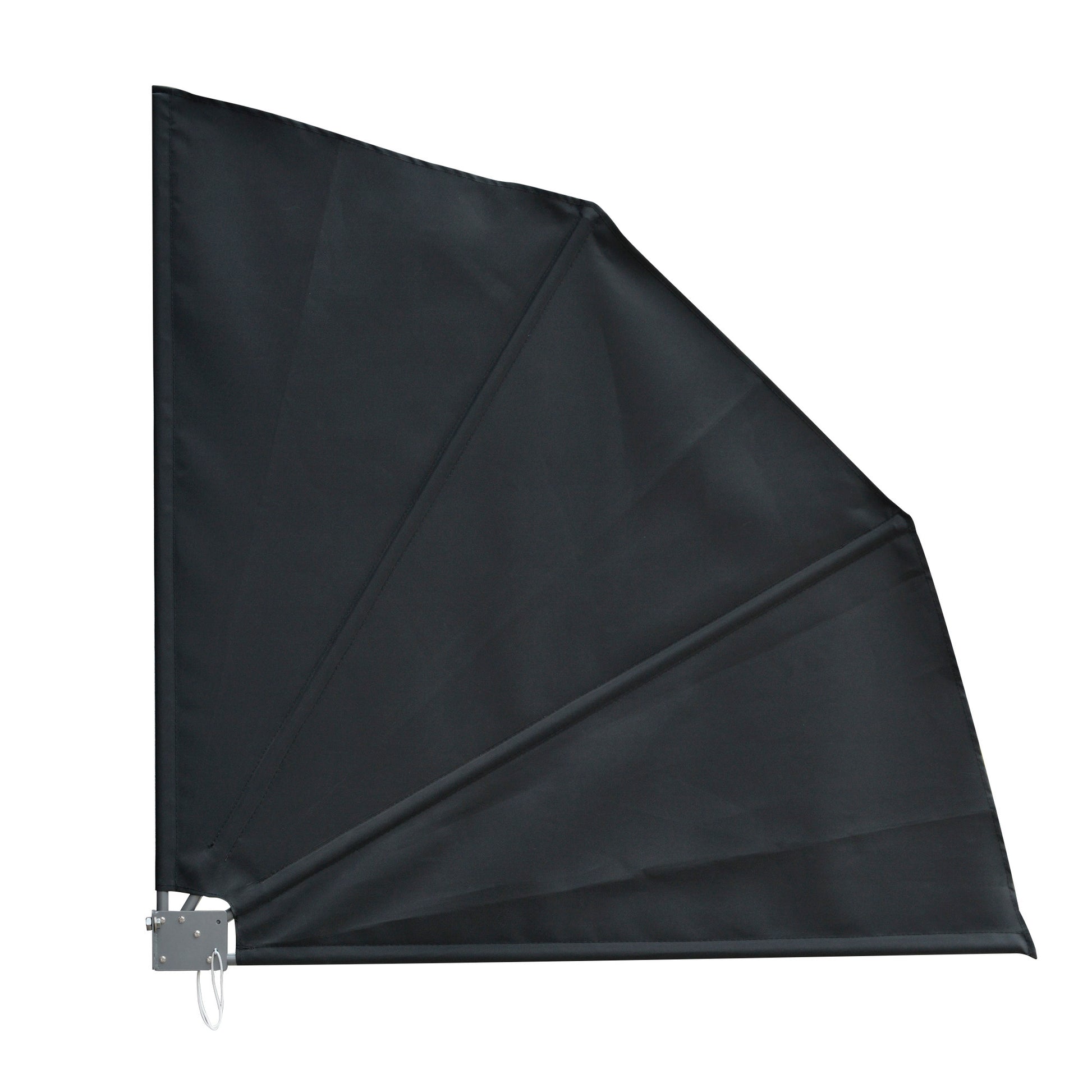 Outsunny Toldo Lateral Plegable de Balcón 120x120 cm en Forma de Abanico Aluminio con Soporte de Pared para Suelo Terraza Patio Gris Oscuro