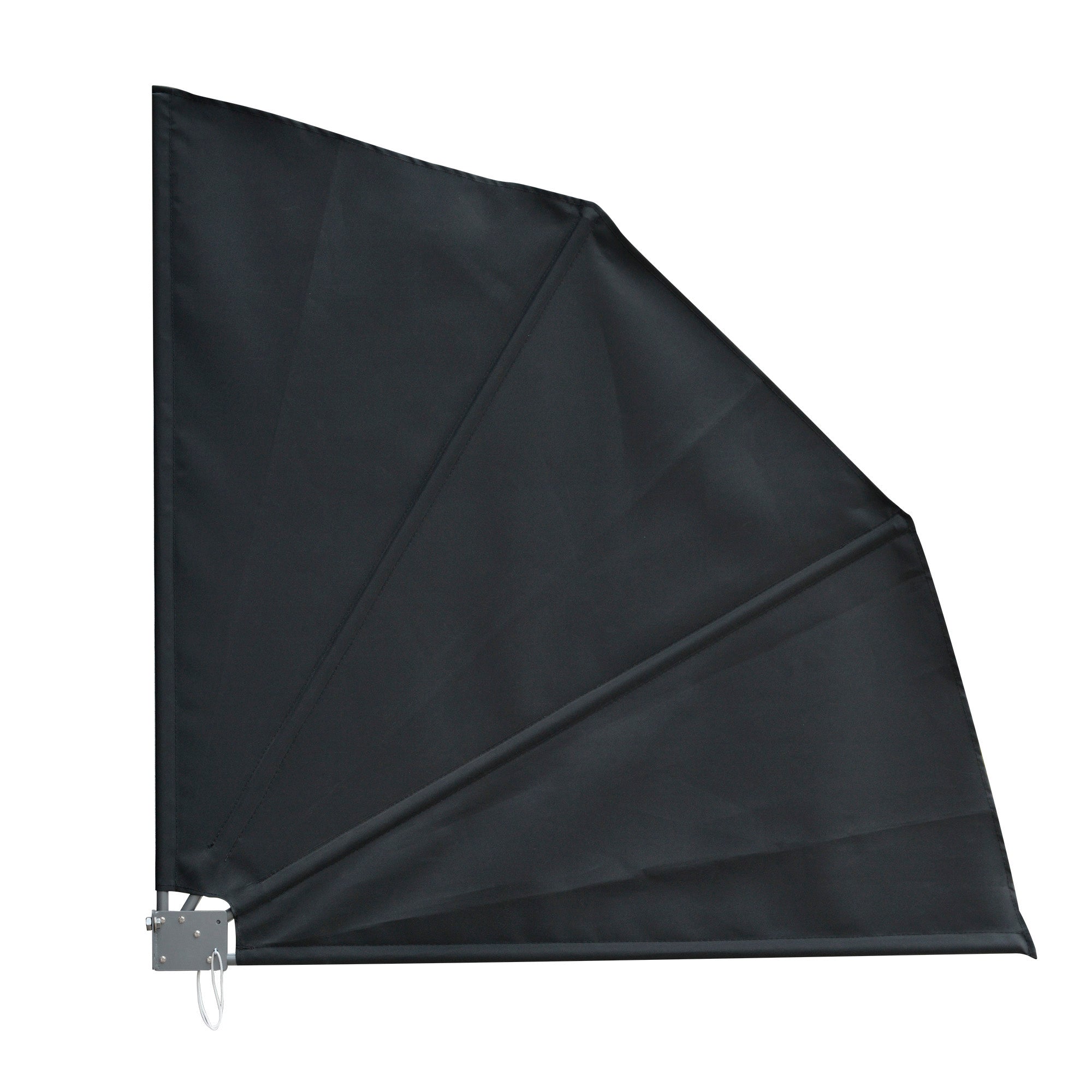 Outsunny Toldo Lateral Plegable de Balcón 120x120 cm en Forma de Abanico Aluminio con Soporte de Pared para Suelo Terraza Patio Gris Oscuro