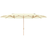 Outsunny Sombrilla Doble 4,55x2,65 m Sombrilla Terraza Exterior con Manivela Manual Resistente al Agua y Protección Solar Sombrilla Grande para Terraza Playa Piscina Beige
