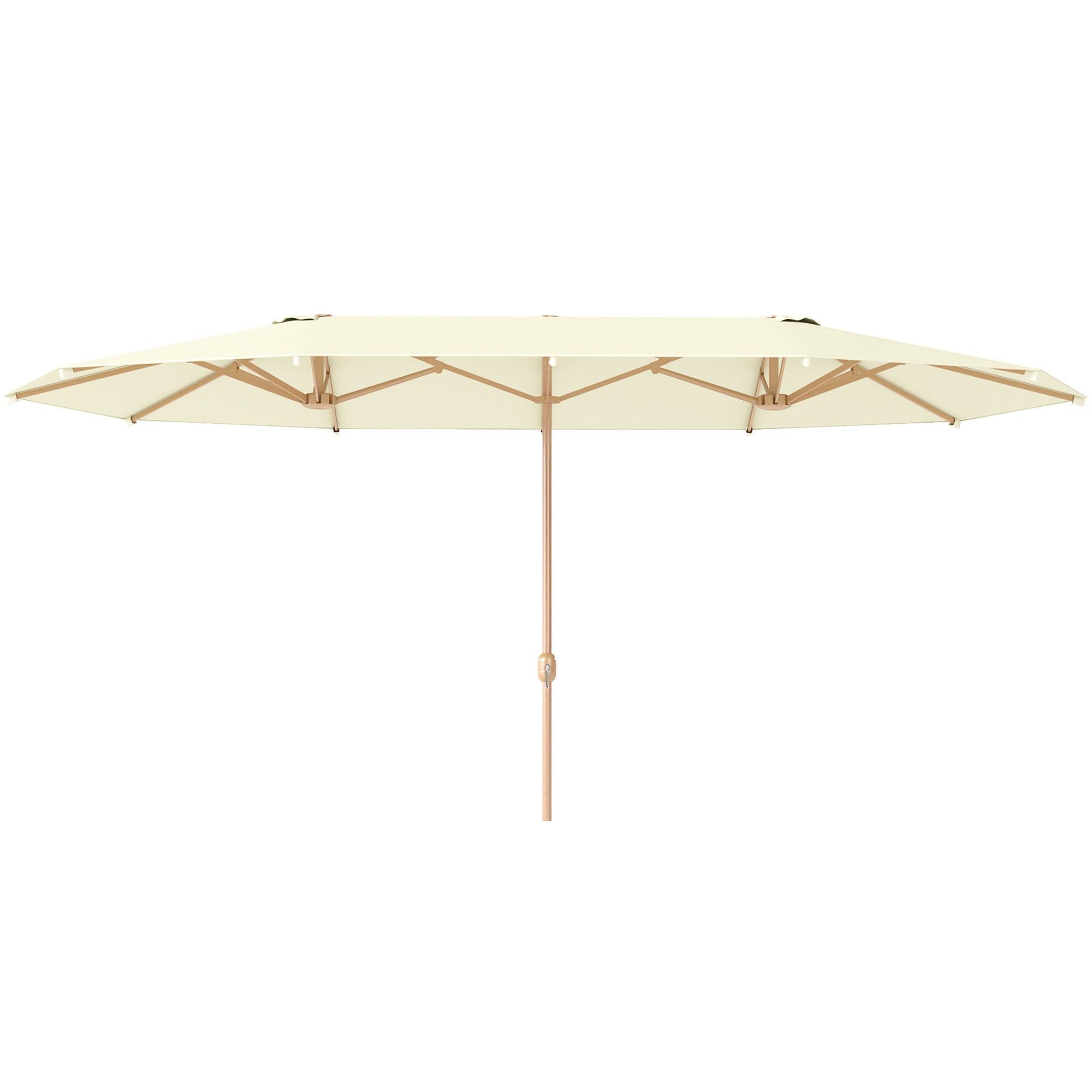 Outsunny Sombrilla Doble 4,55x2,65 m Sombrilla Terraza Exterior con Manivela Manual Resistente al Agua y Protección Solar Sombrilla Grande para Terraza Playa Piscina Beige