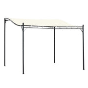 Outsunny Cenador de Jardín 3x3 m Pérgola con Toldo y 16 Orificios de Drenaje para Patio Terraza Metal y Poliéster 180 g/m² Resistente Crema