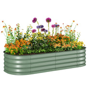 Outsunny Jardinera Exterior Grande de Acero Galvanizado, Huerto Urbano para Cultivar Plantas, Macetero Exterior con Bordes de Seguridad, Fácil Montaje, Resistente a la Intemperie, 150x62x30 cm, Verde