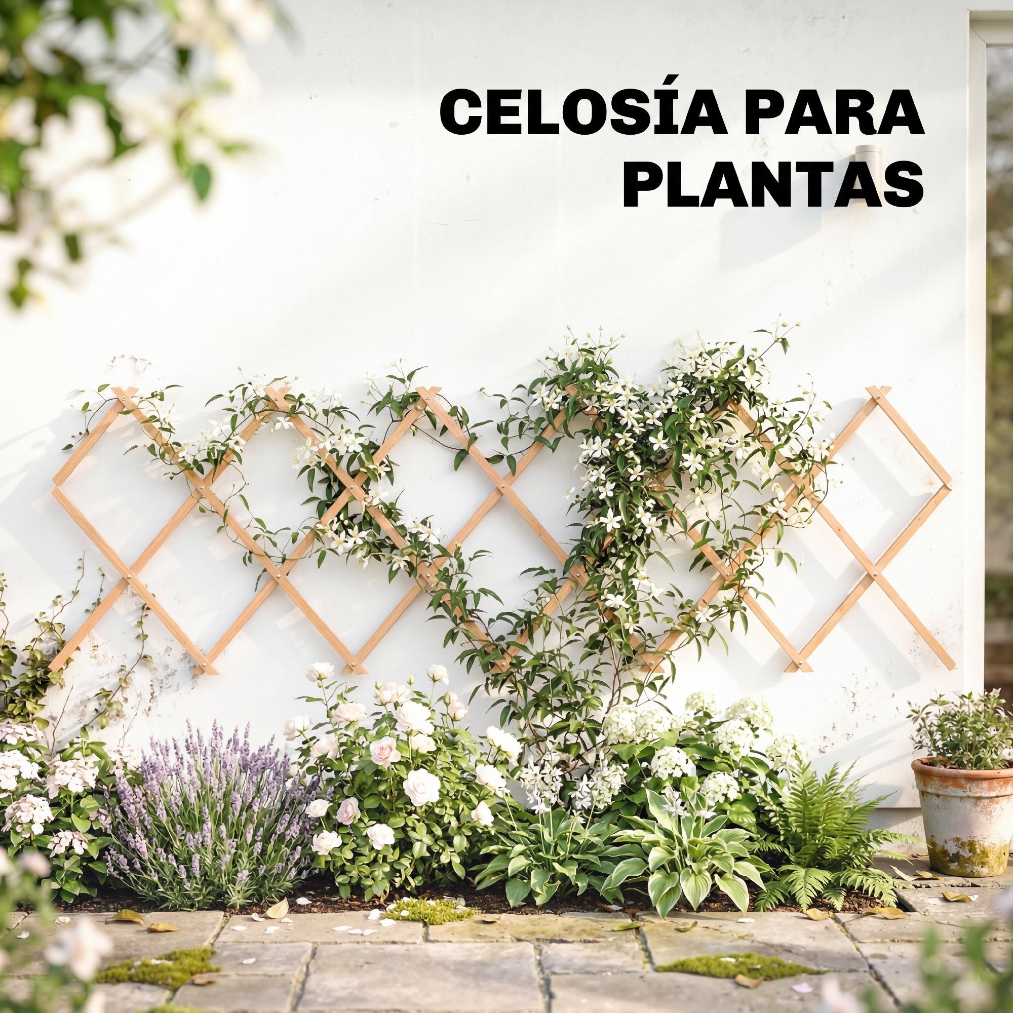 Outsunny Enrejado de Jardín de Madera Extensible, Soporte para Plantas Trepadoras, Rosas, Parra, Decoración Exterior para Patio, Balcón, 180x60 cm, Marrón Claro