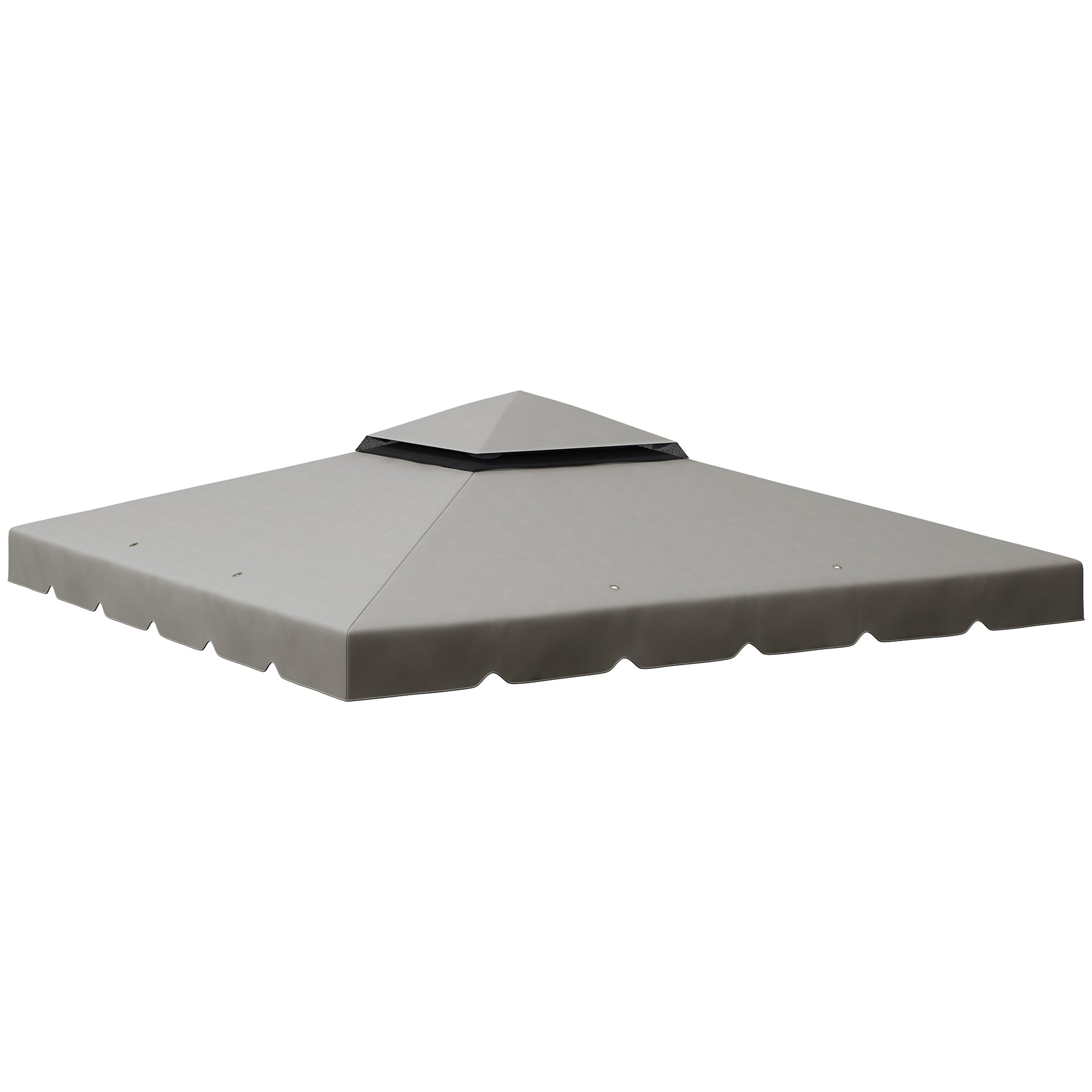 Outsunny Techo de Repuesto para Cenador 3x3 m Cubierta de Repuesto con Techo Doble con 8 Orificios de Drenaje Toldo de Recambio para Pabellón Gazebo Gris Claro