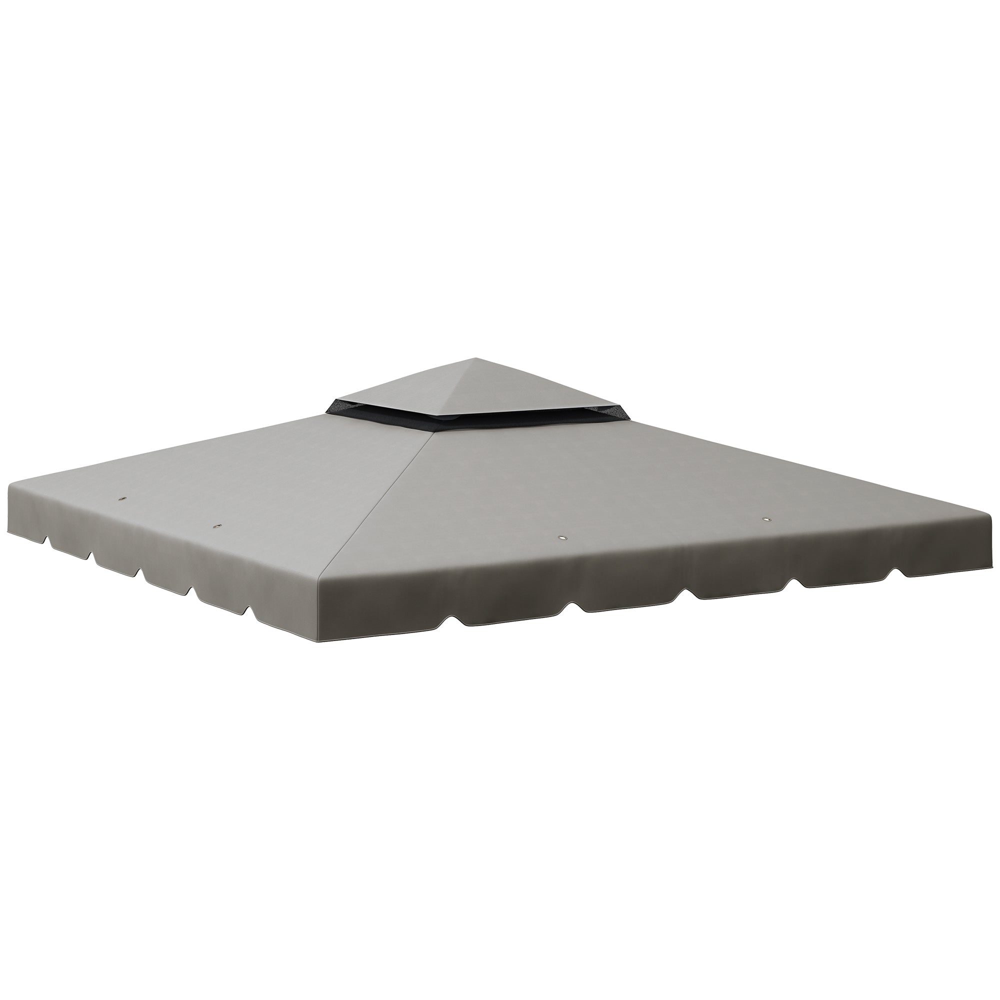 Outsunny Techo de Repuesto para Cenador 3x3 m Cubierta de Repuesto con Techo Doble con 8 Orificios de Drenaje Toldo de Recambio para Pabellón Gazebo Gris Claro