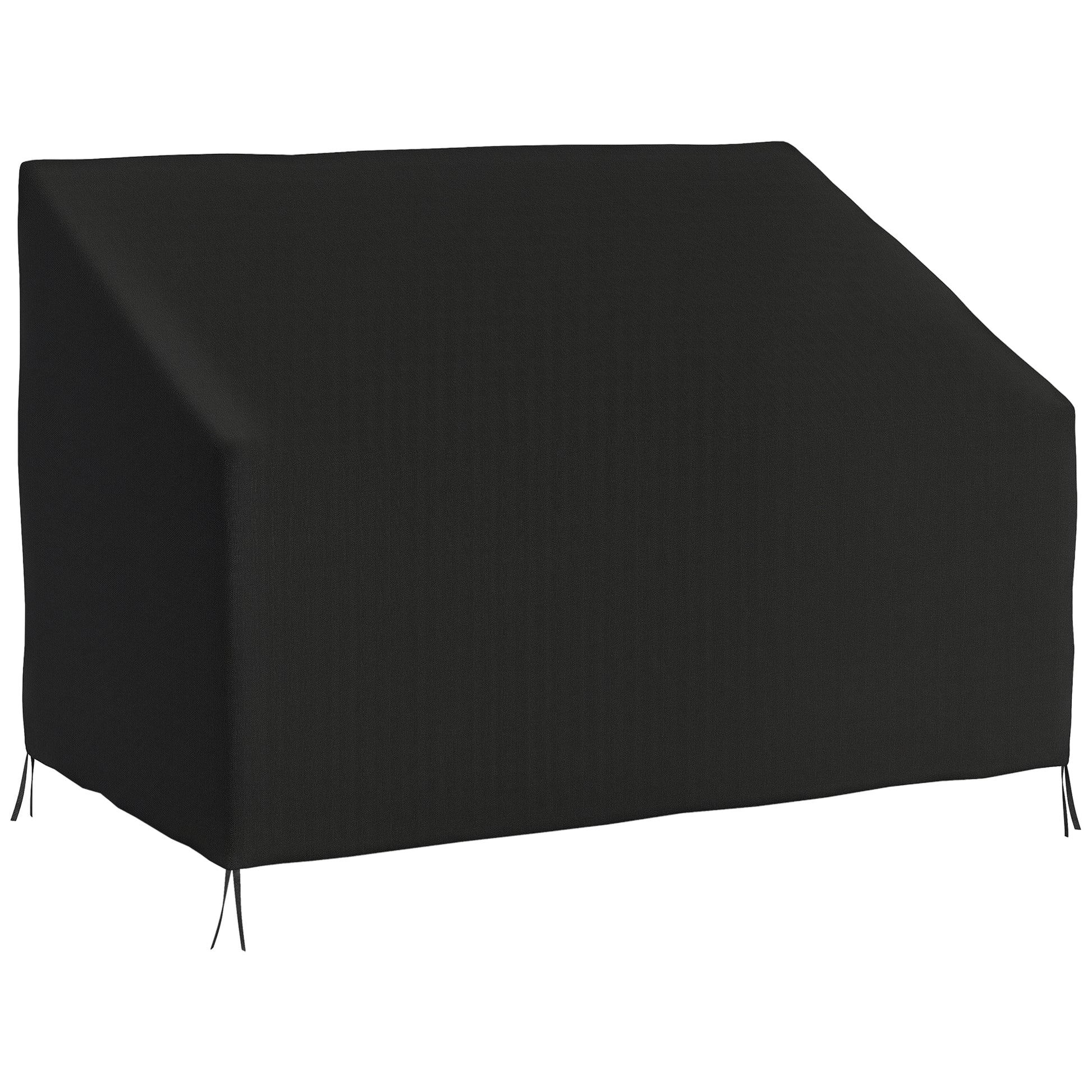 Outsunny Funda para Banco de Jardín 2 Plazas, Funda Sofá Exterior Impermeable, Tela Oxford 600D con Recubrimiento, 140x84x56/94 cm para Patio, Terraza, Negro