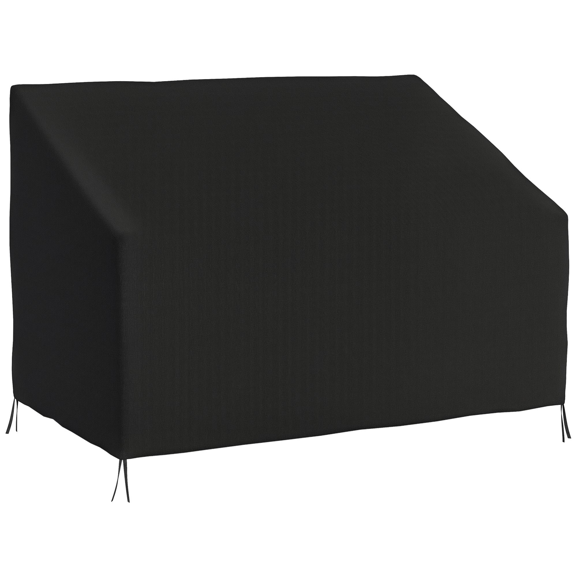 Outsunny Funda para Banco de Jardín 2 Plazas, Funda Sofá Exterior Impermeable, Tela Oxford 600D con Recubrimiento, 140x84x56/94 cm para Patio, Terraza, Negro