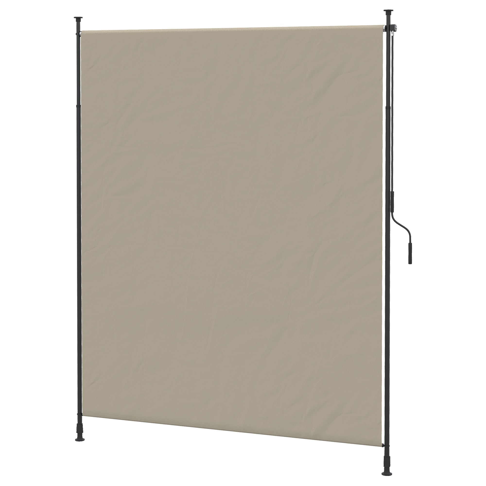 Outsunny Toldo Vertical Exterior 200x305 cm, Pantalla de Privacidad Enrollable, Toldo Lateral Ajustable con Manivela, Protección UV 40+ e Impermeable, Sin Taladro, para Balcón, Jardín, Arena