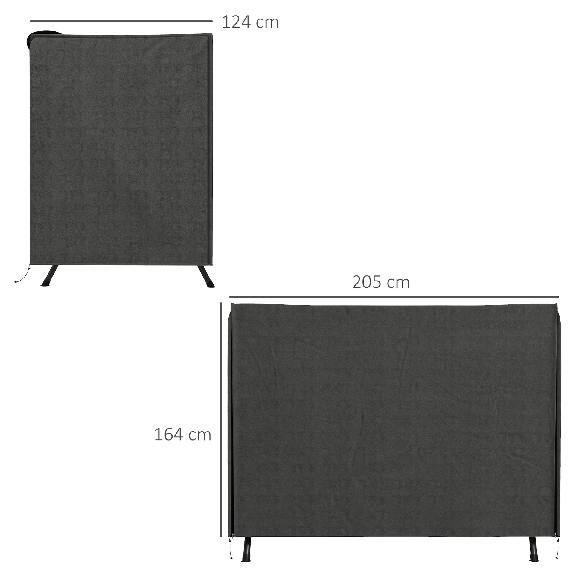 Outsunny Funda Balancín Jardín Funda Columpio Jardín Exterior Cubierta de Columpio con 2 Cremalleras Impermeable 205x124x164 cm Gris Oscuro