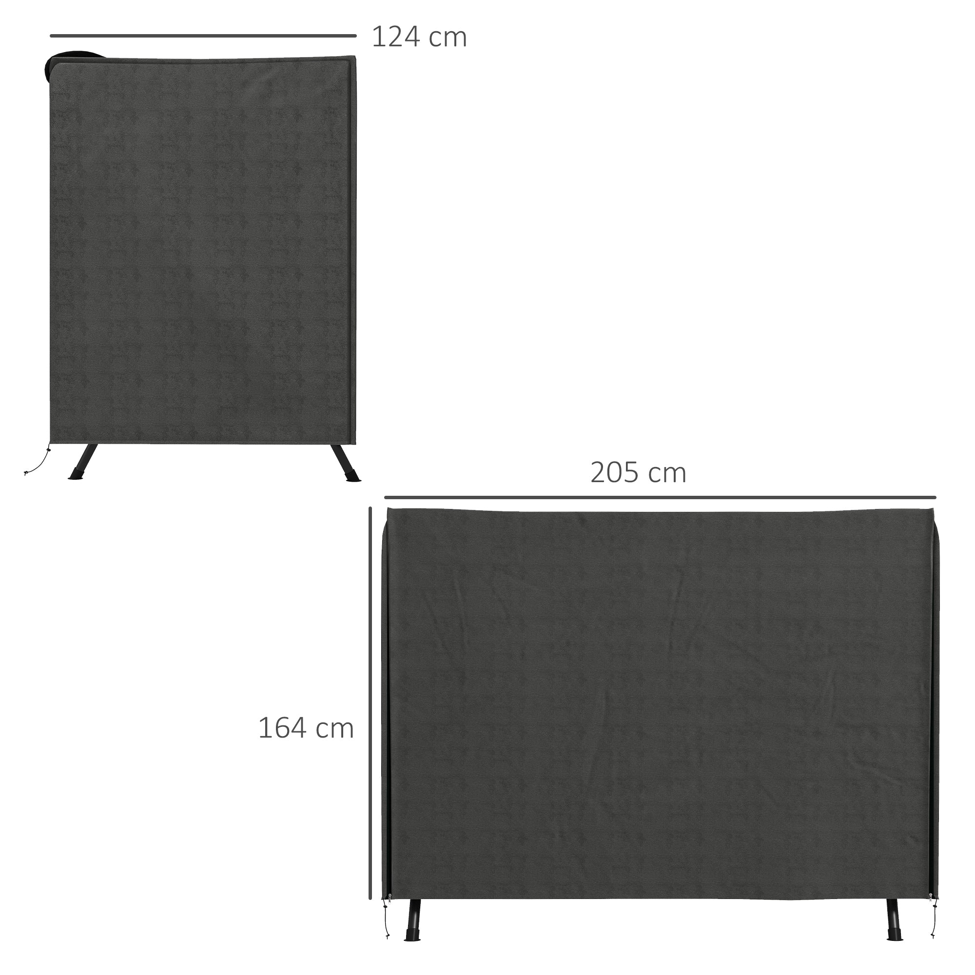 Outsunny Funda Balancín Jardín Funda Columpio Jardín Exterior Cubierta de Columpio con 2 Cremalleras Impermeable 205x124x164 cm Gris Oscuro