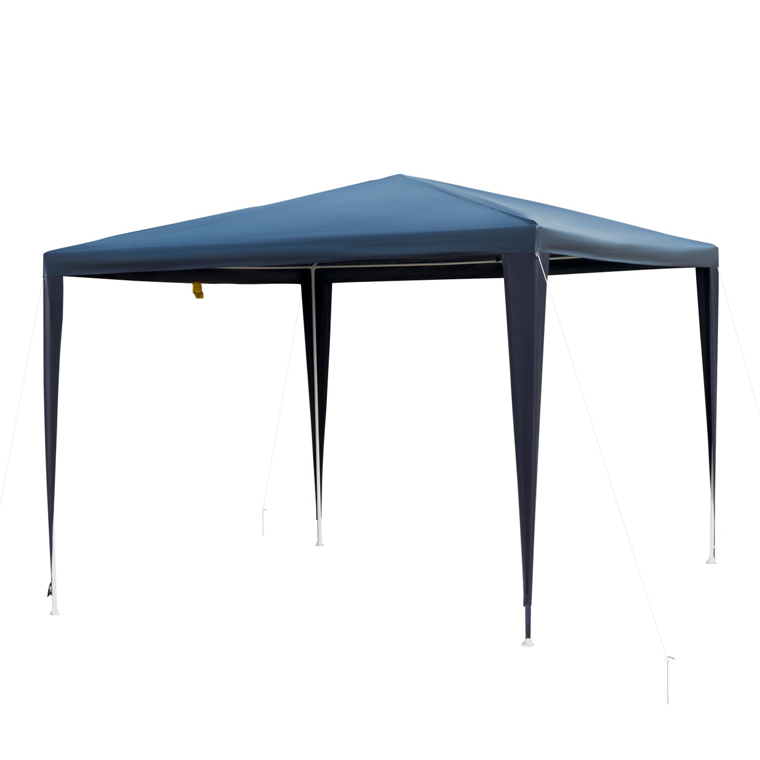 Outsunny Carpa Desmontable Impermeable 2,95x2,95x2,45m Pabellón de Jardín de Tubo de Acero Pérgola de Color Azul Oscuro