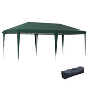 Outsunny Carpa Plegable Gazebo 6x3 m Cenador Plegable con Altura Ajustable en 3 Niveles Toldo Anti-UV y Bolsa de Transporte para Camping Fiestas Verde