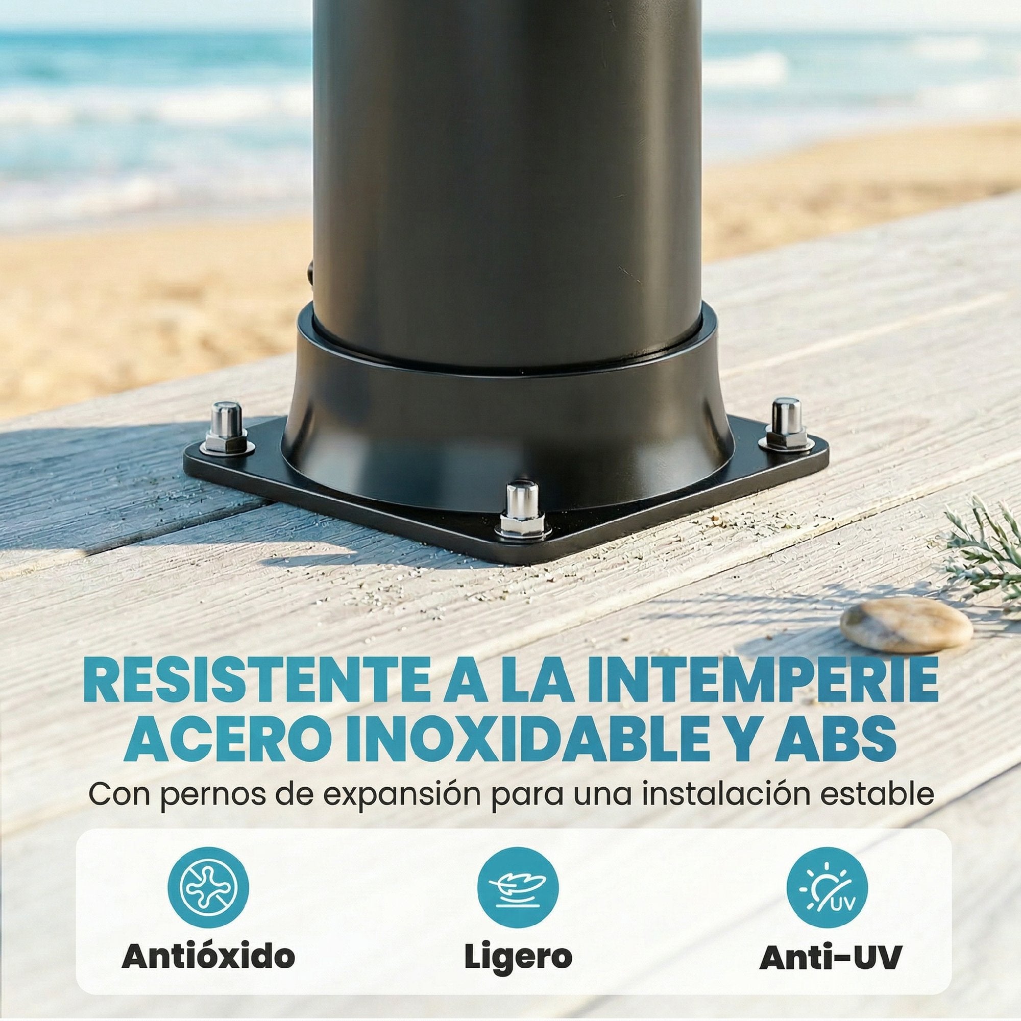 Outsunny Ducha Solar de Jardín 40L Ducha Solar Exterior con Cabezal Rociador de Mano Grifo de Pies Agua Fría y Caliente Máx. 60 °C Conexión Manguera para Piscina Camping Patio 19,5x19,5x218,5 cm Negro