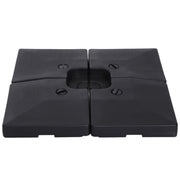 Outsunny Pesos para Base Cruzada de Sombrilla Parasol 4 Piezas Rellenables con Agua de 20 kg o Arena de HDPE de 30 kg 51x51x12cm Negro