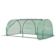 Outsunny Invernadero de Exterior 200x100x80 cm Invernadero de Jardín Tipo Túnel con Marco de Acero y Cubierta de PE Invernadero Pequeño para Cultivo de Plantas Tomates Verde