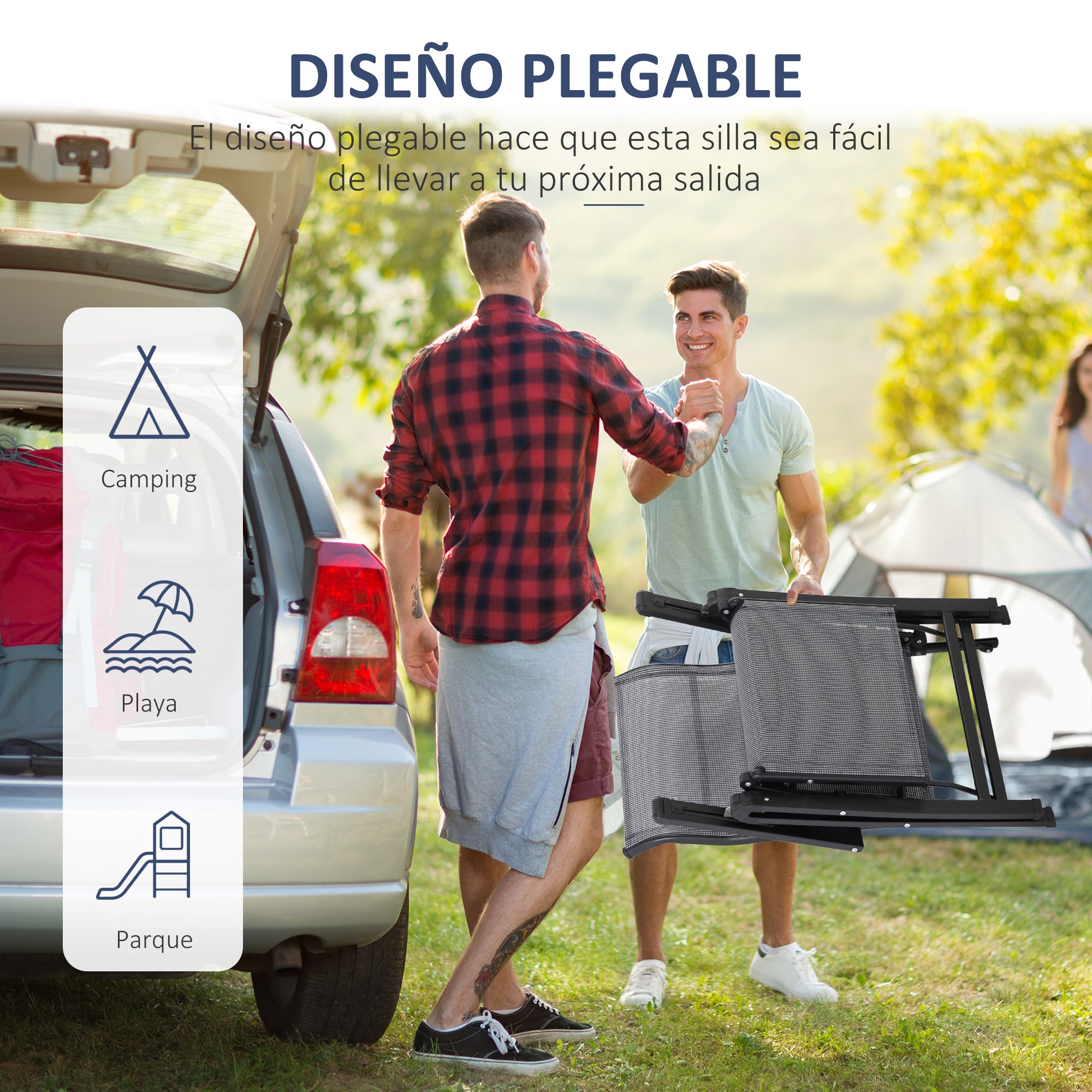 Outsunny Tumbona Plegable de Jardín, Tumbona Gravedad Cero con Respaldo Ajustable en 9 Posiciones, con Cojín, para Terraza, Piscina, Playa, Carga 150 kg, 70x65x111 cm, Gris