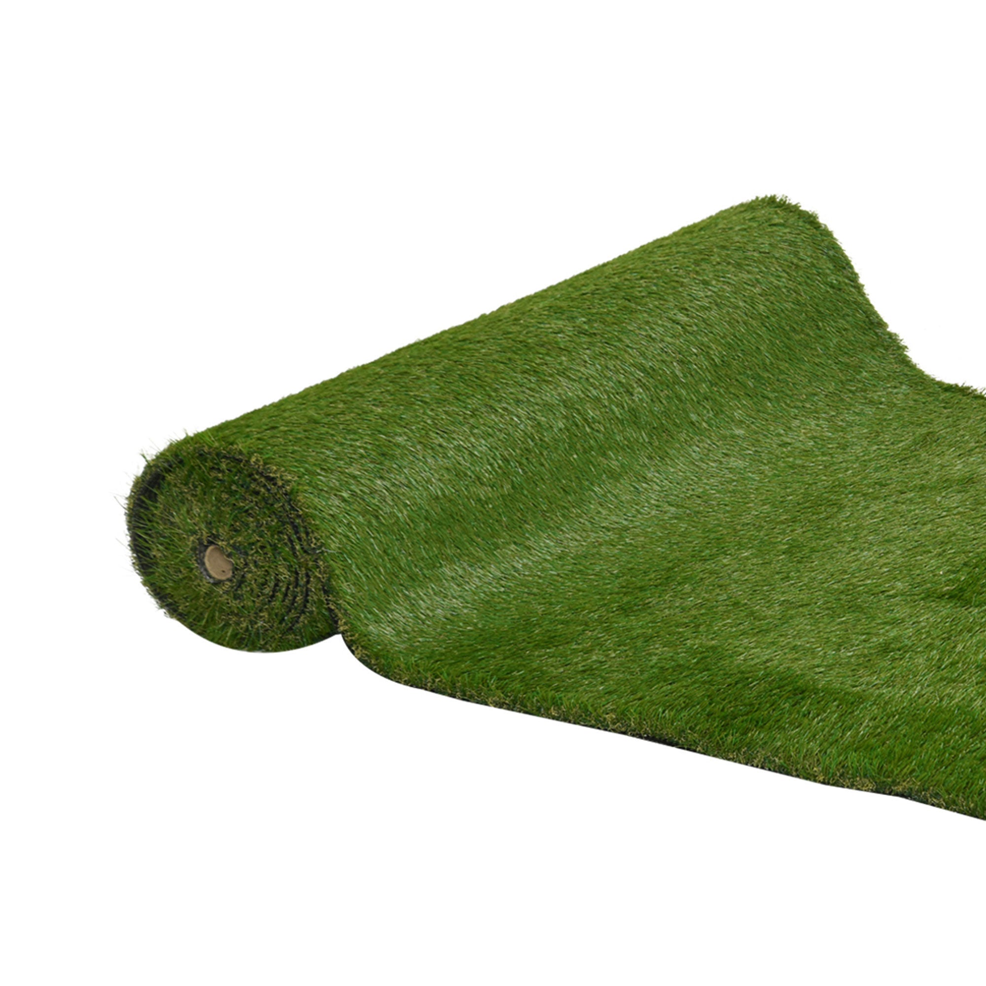 Outsunny Césped Artificial 30 mm Rollos de 1x4 m Realista para Terraza Jardín Balcón con Orificios de Drenaje Alta Densidad Verde