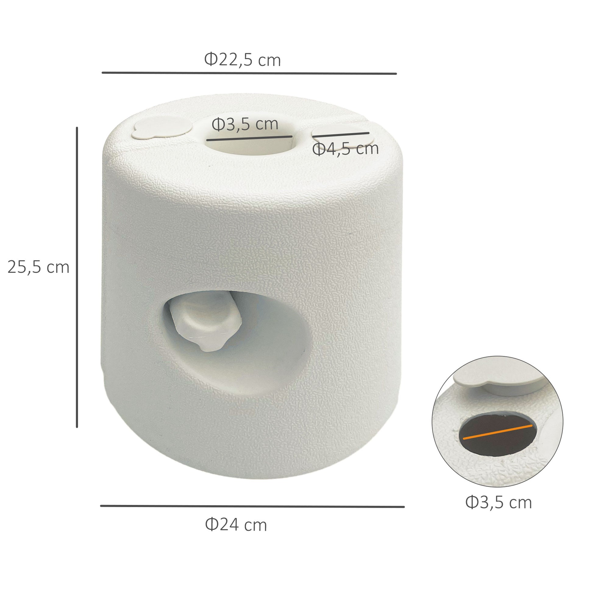 Outsunny Pack de 4 Pesos para Carpas Plegables Soportes Rellenables con 9,2 kg de Agua o 12 kg de Arena Pesos para Cenador con Perillas de Fijación Ø24x25,5 cm Blanco
