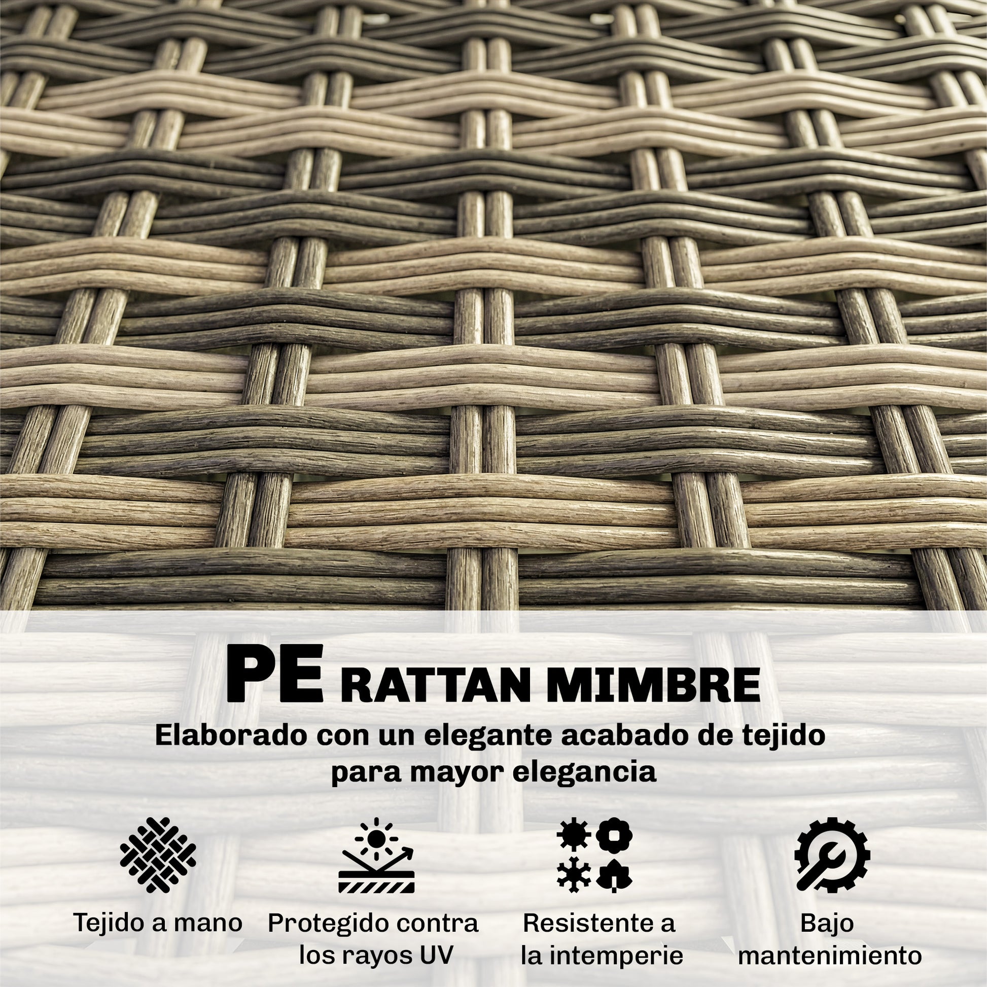 Outsunny Conjunto de Jardín de Ratán de 5 Piezas, Conjunto Terraza Resistente, Muebles Jardín Exterior Incluye Cojines, 2 Sillones de Esquina, Sillón sin Brazos, Reposapiés y Mesa Centro, Gris Claro