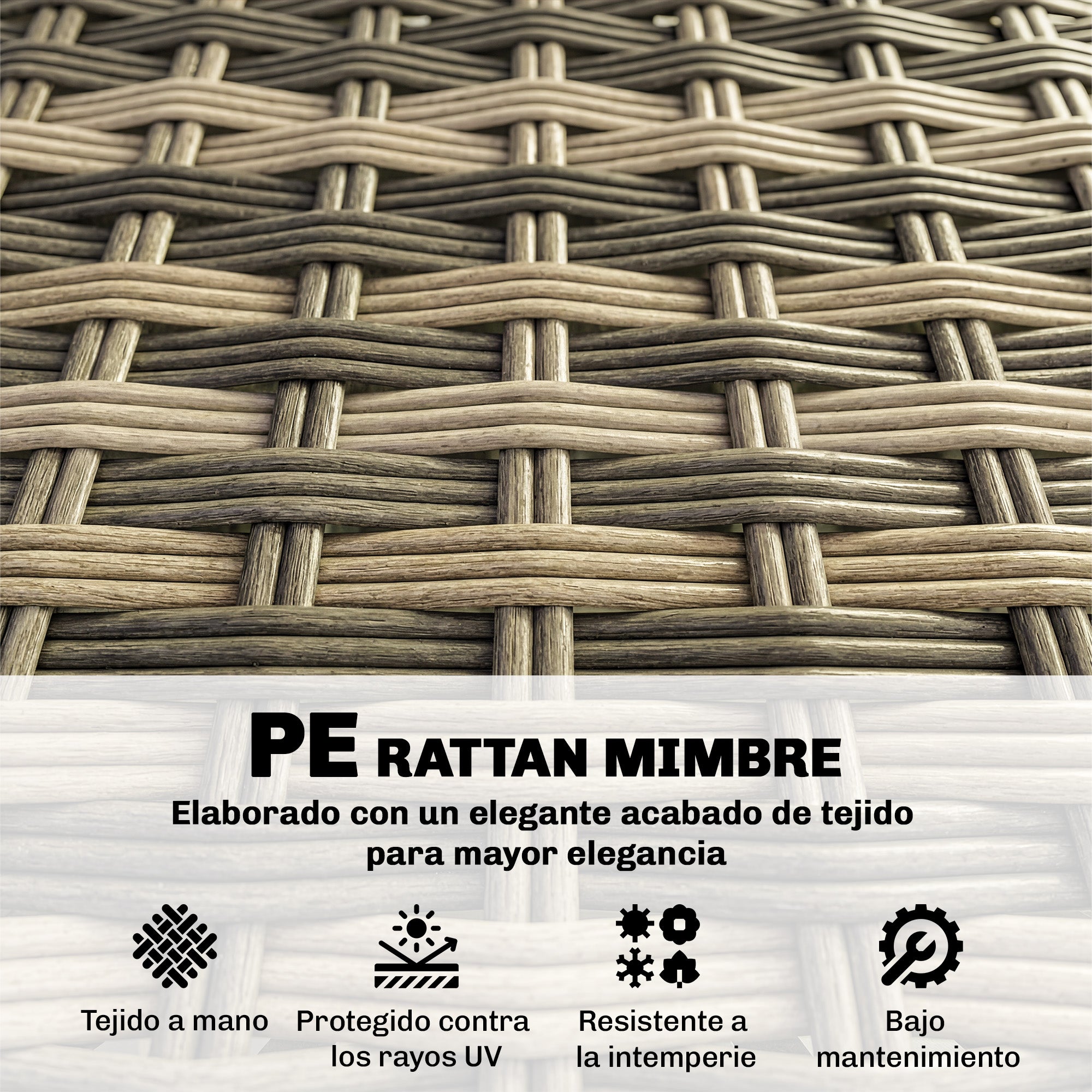 Outsunny Conjunto de Jardín de Ratán de 5 Piezas, Conjunto Terraza Resistente, Muebles Jardín Exterior Incluye Cojines, 2 Sillones de Esquina, Sillón sin Brazos, Reposapiés y Mesa Centro, Gris Claro