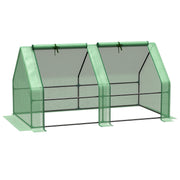 Outsunny Invernadero de Jardín Terraza 180x90x90 cm Tipo Caseta Tubo de Acero con 2 Ventanas Enrollables Vivero Casero para Cultivo Plantas Verduras Verde