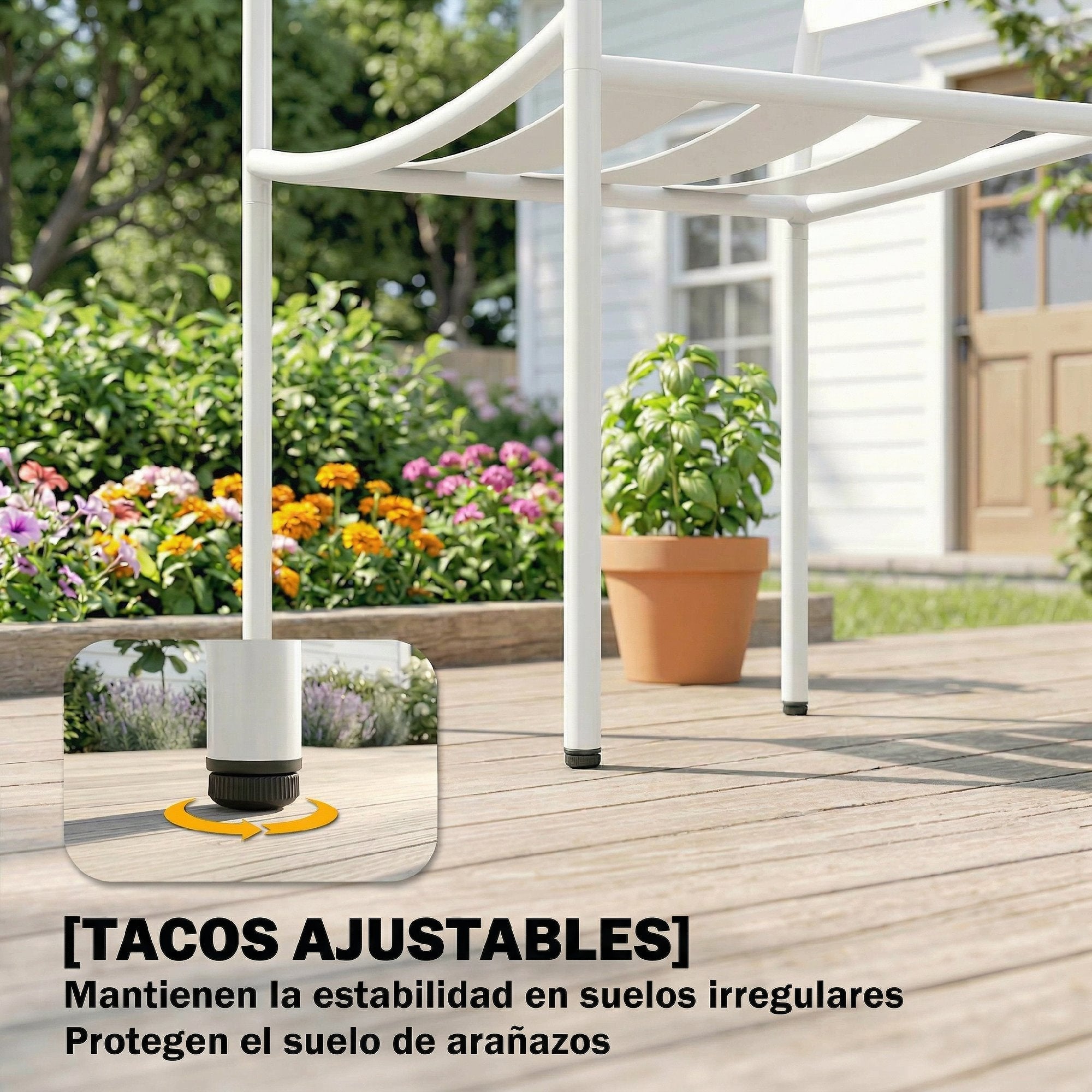 Outsunny Conjunto de Jardín Exterior de 3 Piezas, Muebles Jardín Exterior de Acero Galvanizado con 2 Sillas y Mesa de Vidrio Templado, Resistente a la Intemperie, para Balcón, Patio, Blanco
