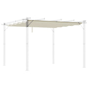 Outsunny Techo de Pérgola 2,5x2,55 m Techo de Repuesto Retráctil para Sombrilla Toldo de Tela para Cenador Jardín con 10 Orificios de Drenaje Crema