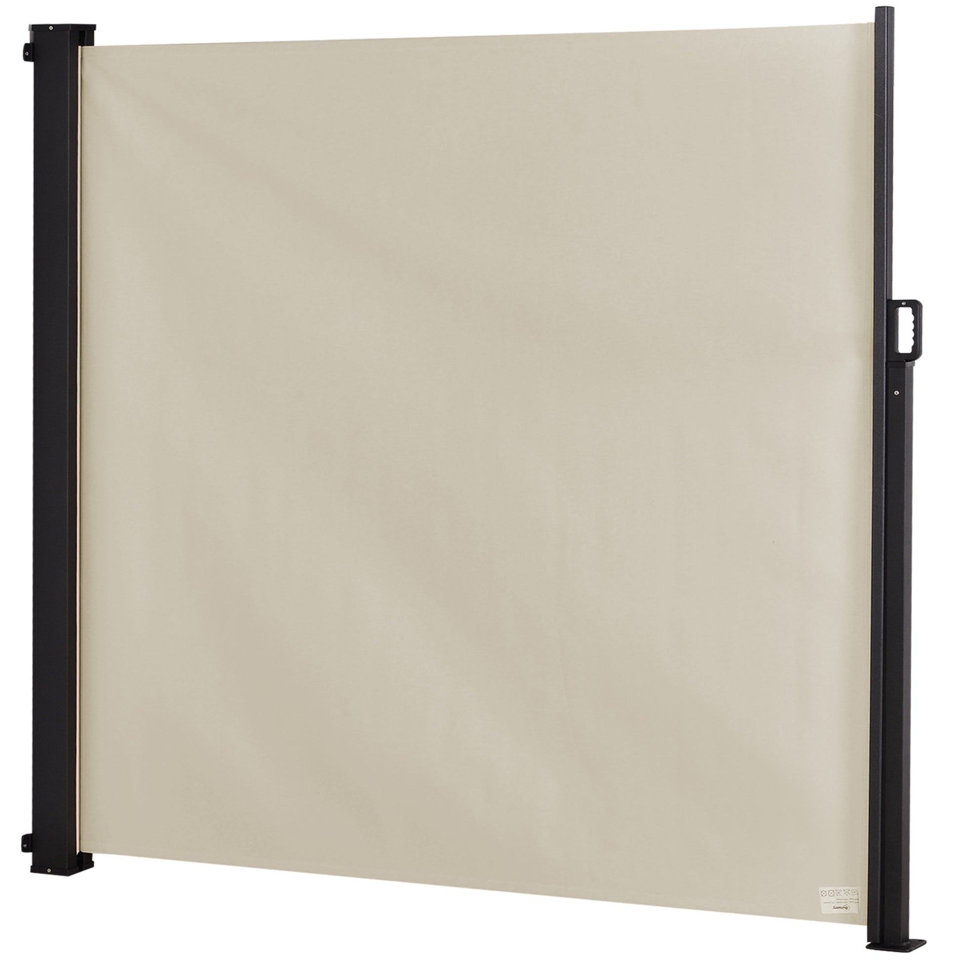 Outsunny Toldo Lateral Retráctil Exterior 350x180cm Pantalla de Privacidad contra Sol Viento Visión para Jardín Patio Balcón Tejado Hecho de Aluminio Poliéster Montar Utilizar Fácil Beige