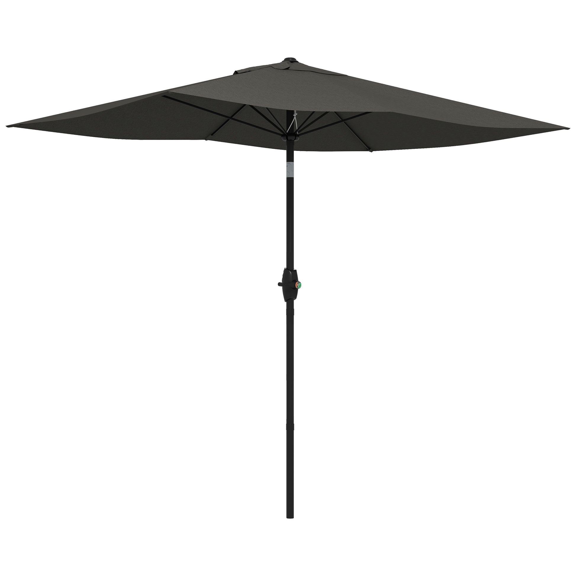Outsunny Sombrilla de Terraza Exterior 3x2 m Parasol de Terraza Exterior con Ángulo Ajustable Mástil de Aluminio y Protección UV 50+ Sombrilla para Jardín Patio Gris Oscuro