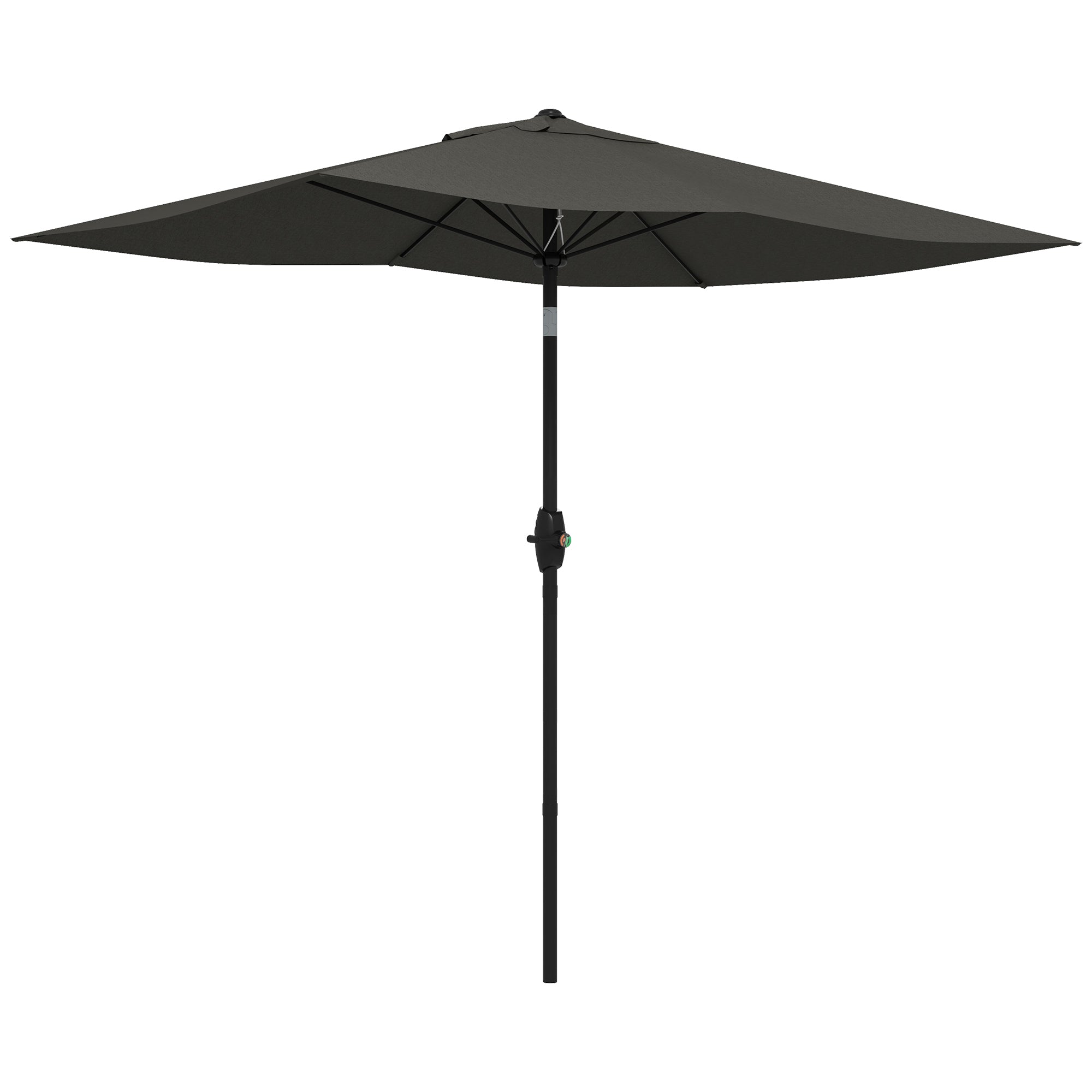 Outsunny Sombrilla de Terraza Exterior 3x2 m Parasol de Terraza Exterior con Ángulo Ajustable Mástil de Aluminio y Protección UV 50+ Sombrilla para Jardín Patio Gris Oscuro
