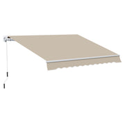 Outsunny Toldo Manual Retráctil 395x245 cm Toldo para Balcón con Manivela de Metal Impermeable y Anti-UV Toldo Enrollable de Exterior para Jardín Terraza Ventanas Beige