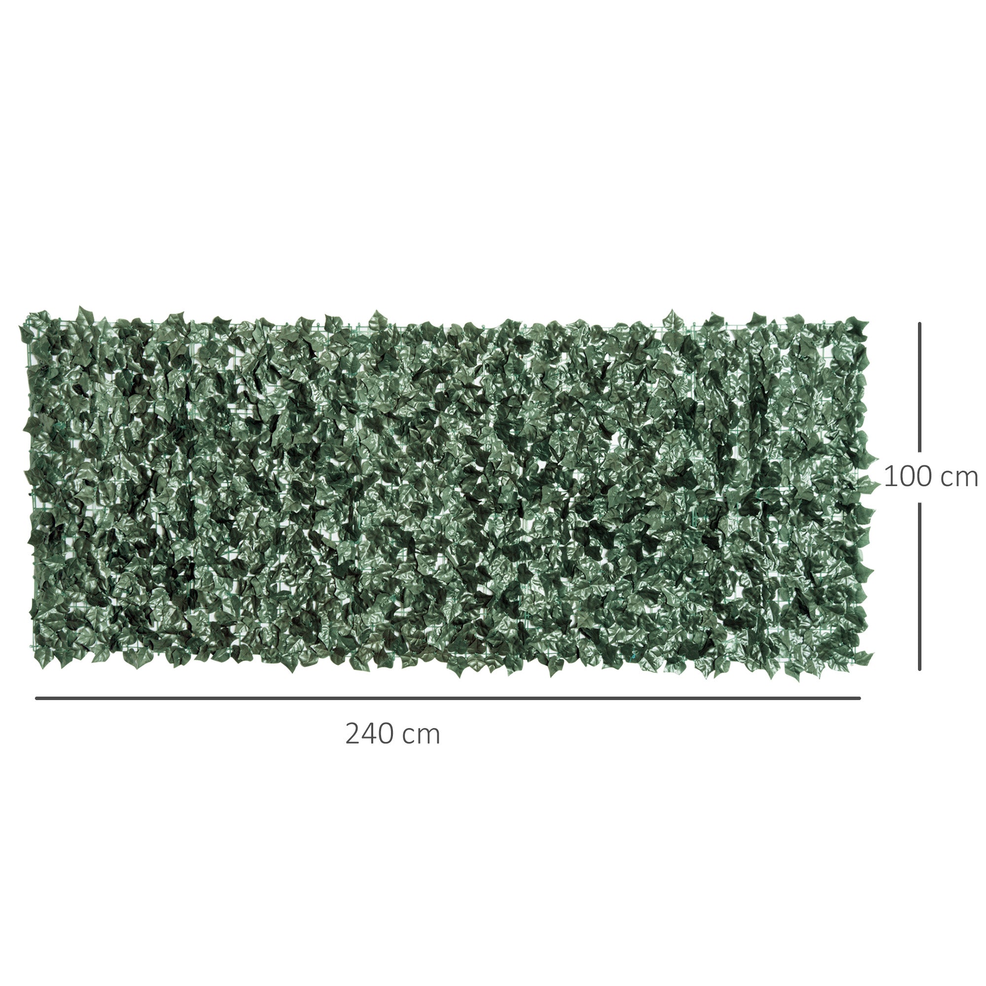 Outsunny Seto Artificial Ocultación Jardín en Rollo 2,4x1 m Pantalla de Valla de Privacidad de Hiedra Artificial para Terraza Balcón Exterior Decoración de Hojas Verde