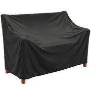 Outsunny Banco de Jardín de Madera, Banco de Exterior de 2 Plazas con Funda Impermeable, Respaldo Ergonómico, Reposabrazos, Carga 240 kg, para Patio, Terraza, 125x62x90 cm, Marrón Claro