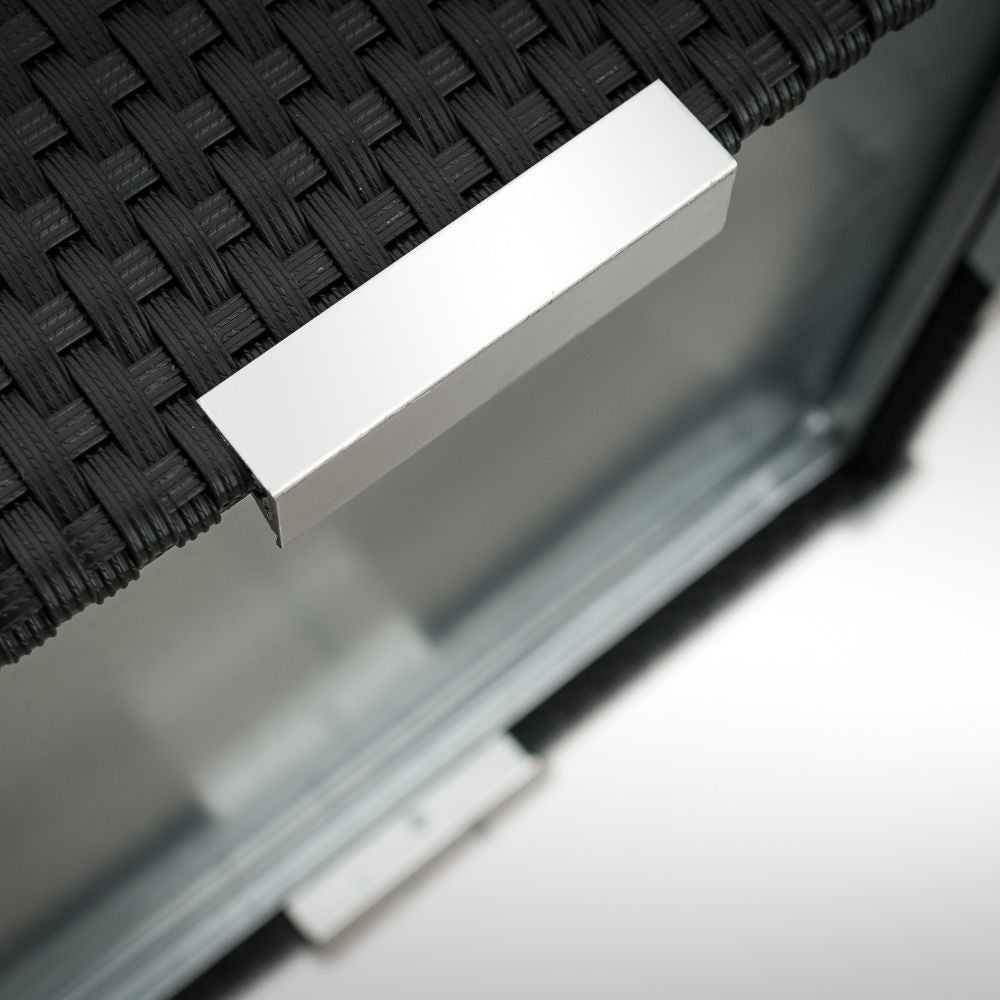 Jardinera Ratán con Marco de Aluminio (Marrón y Beige) 98x25x34