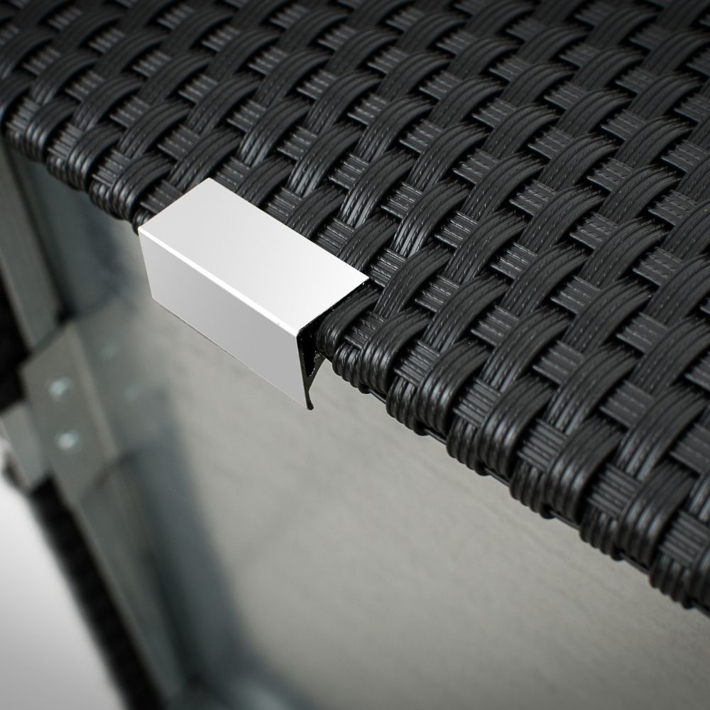 Jardinera Ratán con Marco de Aluminio (Marrón y Beige) 98x25x34