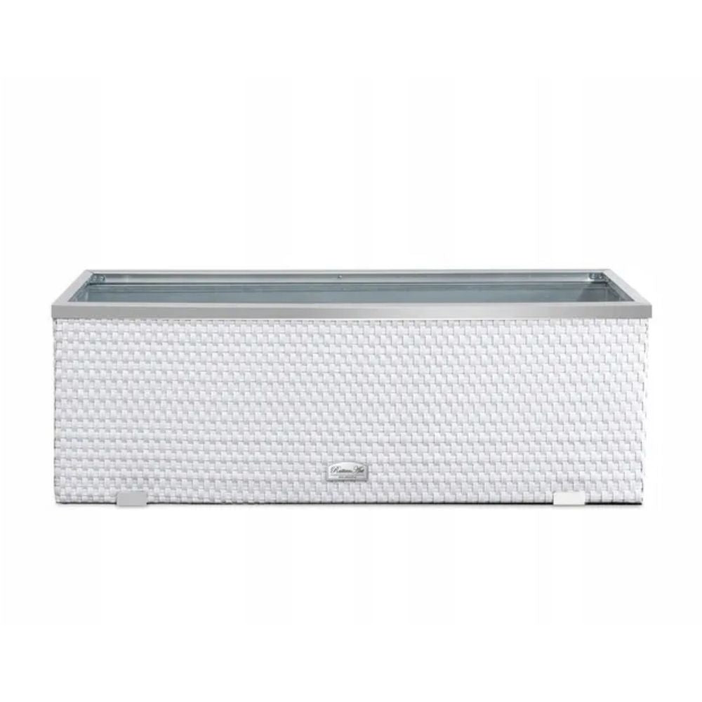 Jardinera Ratán con Marco de Aluminio (Blanco) 98x25x34