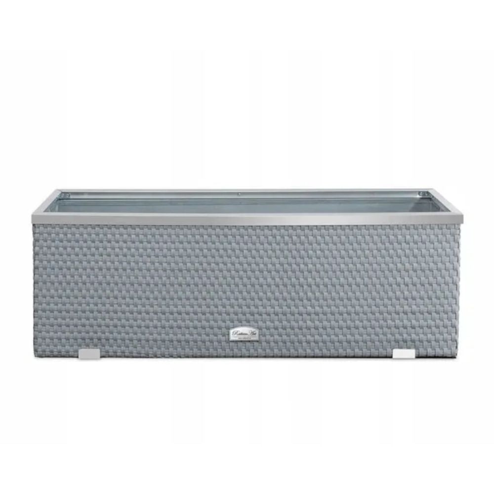 Jardinera Ratán con Marco de Aluminio (Gris) 98x25x34