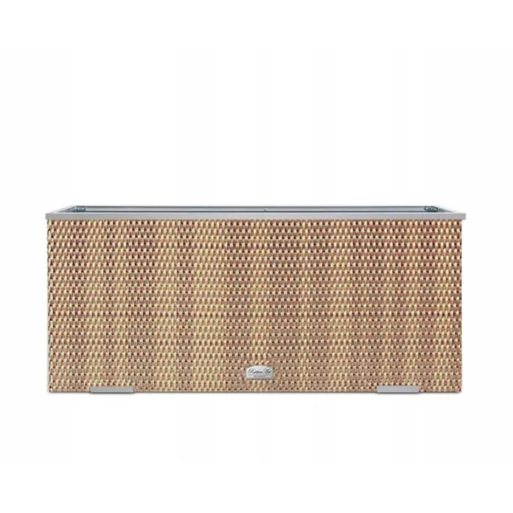 Jardinera Ratán con Marco de Aluminio (Marrón y Beige) 98x25x34